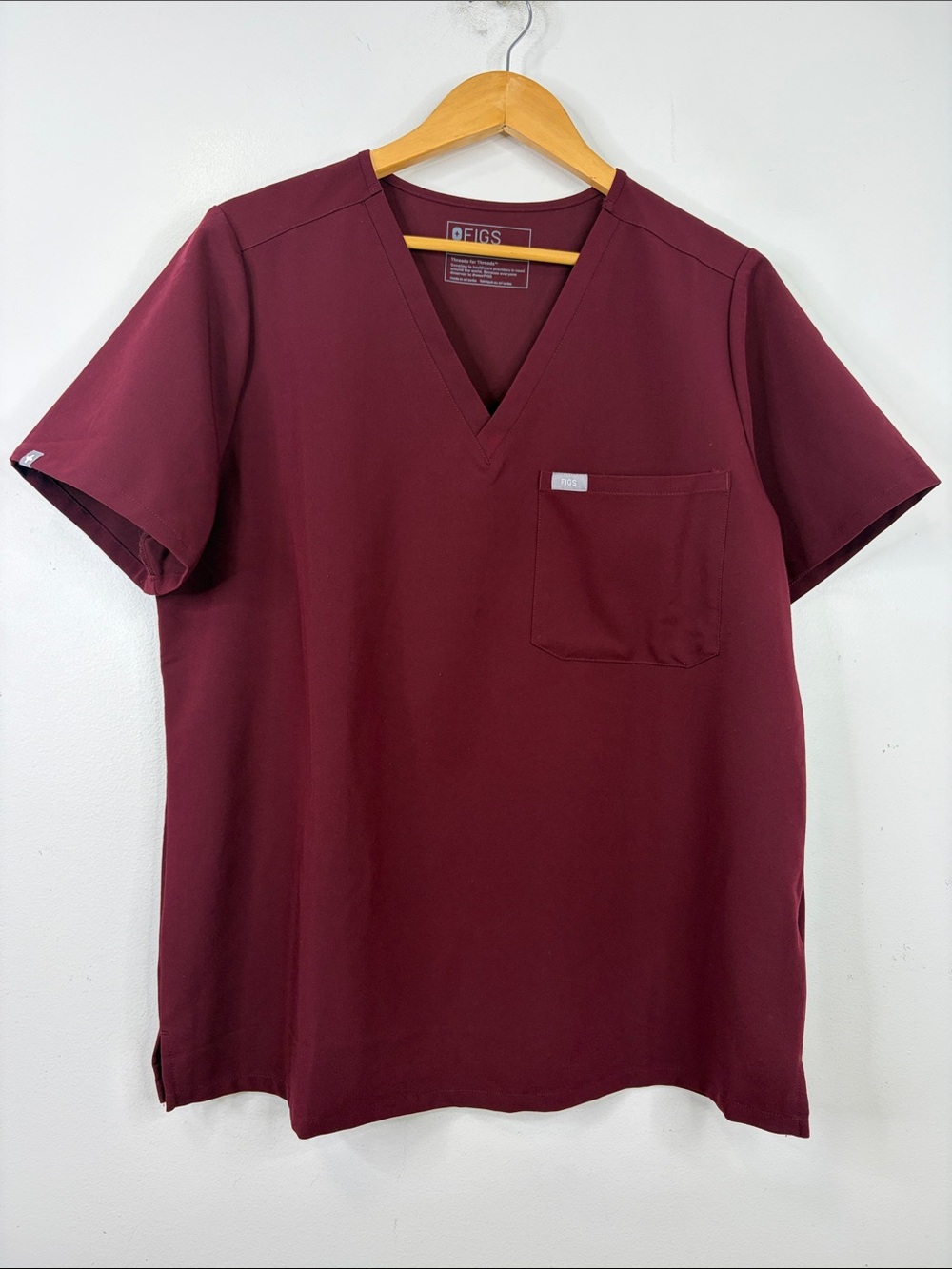 Figs Catarina Scrub Top Womens XL BurgundyClassic Fit Short Sleeve Uniform
